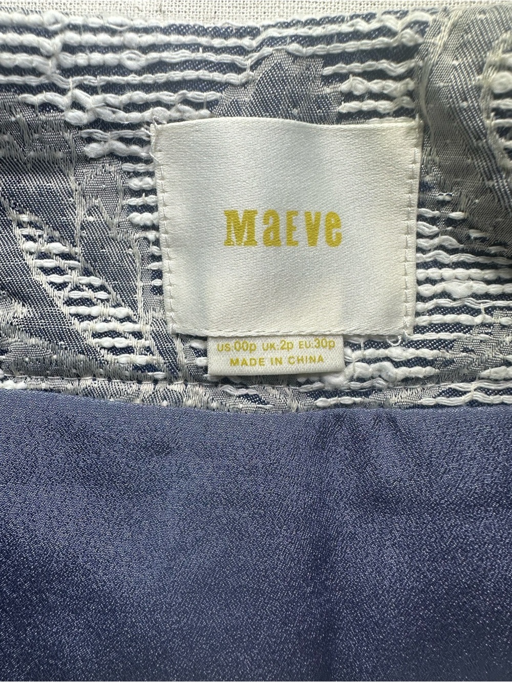 Maeve Anthropologie Floral Embroidered Light Gray/blue A-Line Skirt women’s 00P - Picture 5 of 7